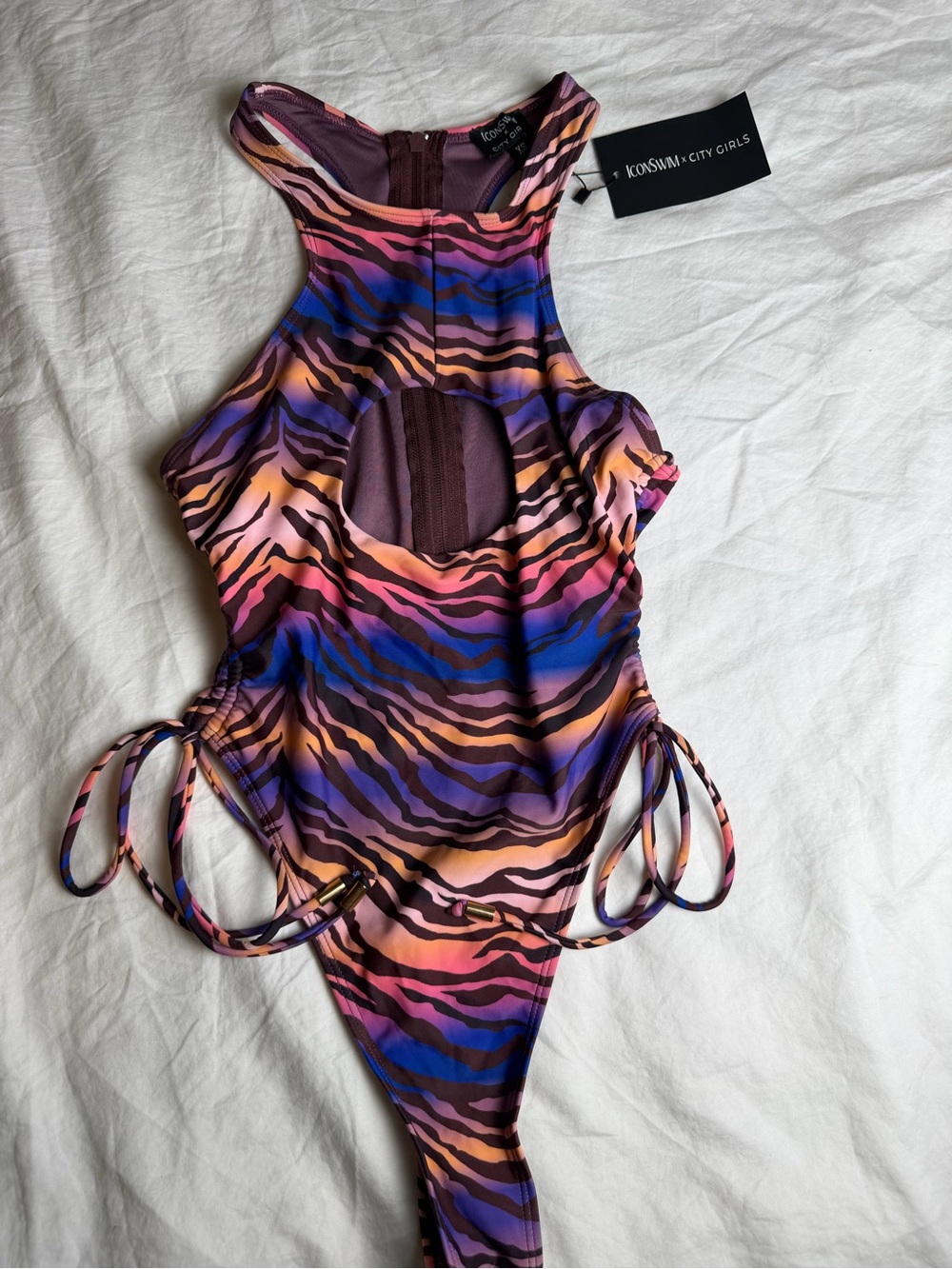 Icon Swim X City Girls Multicolor Zebra Women’s One-Piece Swimsuit
